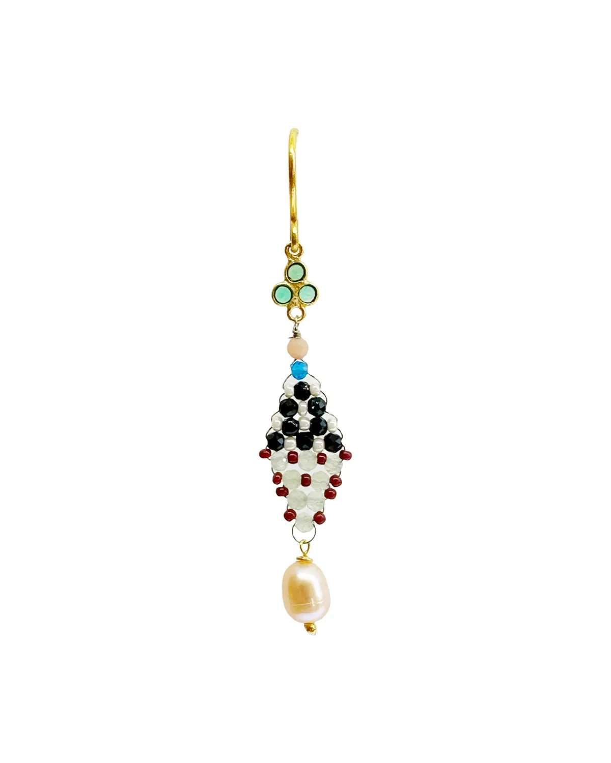 Le Fourbi de Capucine N45 boucles d'oreilles laiton doré onyx