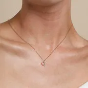 Astrid & Miyu G Initial Pavé Pendant collier or
