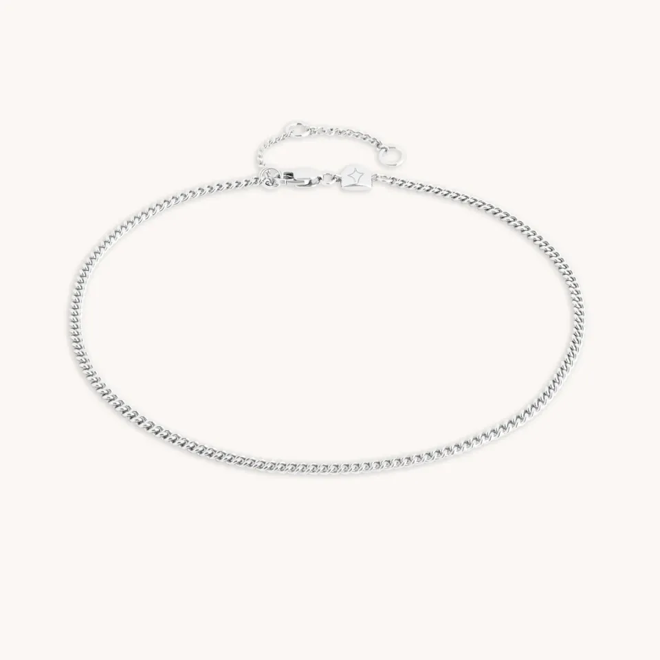 Astrid & Miyu Essential Curb bracelet cheville argent gourmette