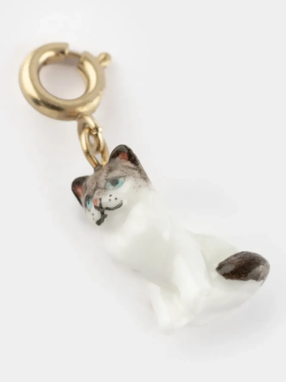 Nach Bijoux Chat Ragdoll charm's porcelaine doré