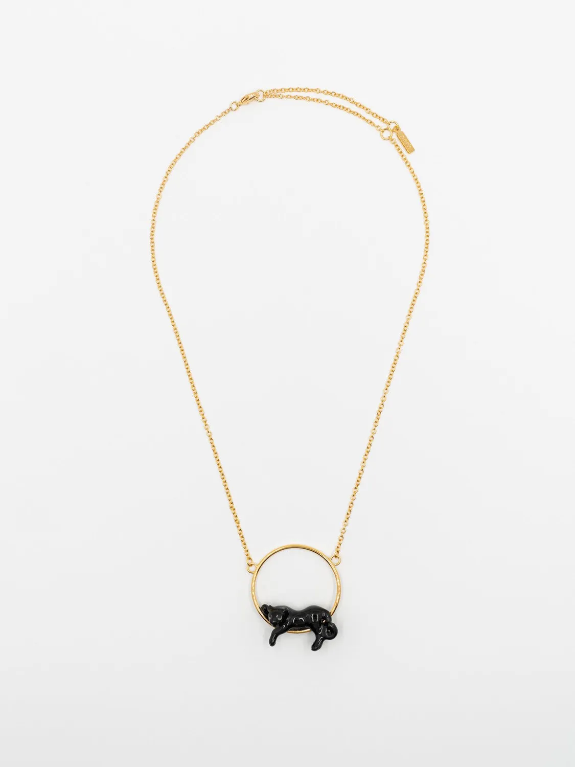 Nach Bijoux Panthère Noire collier rond porcelaine 50 cm