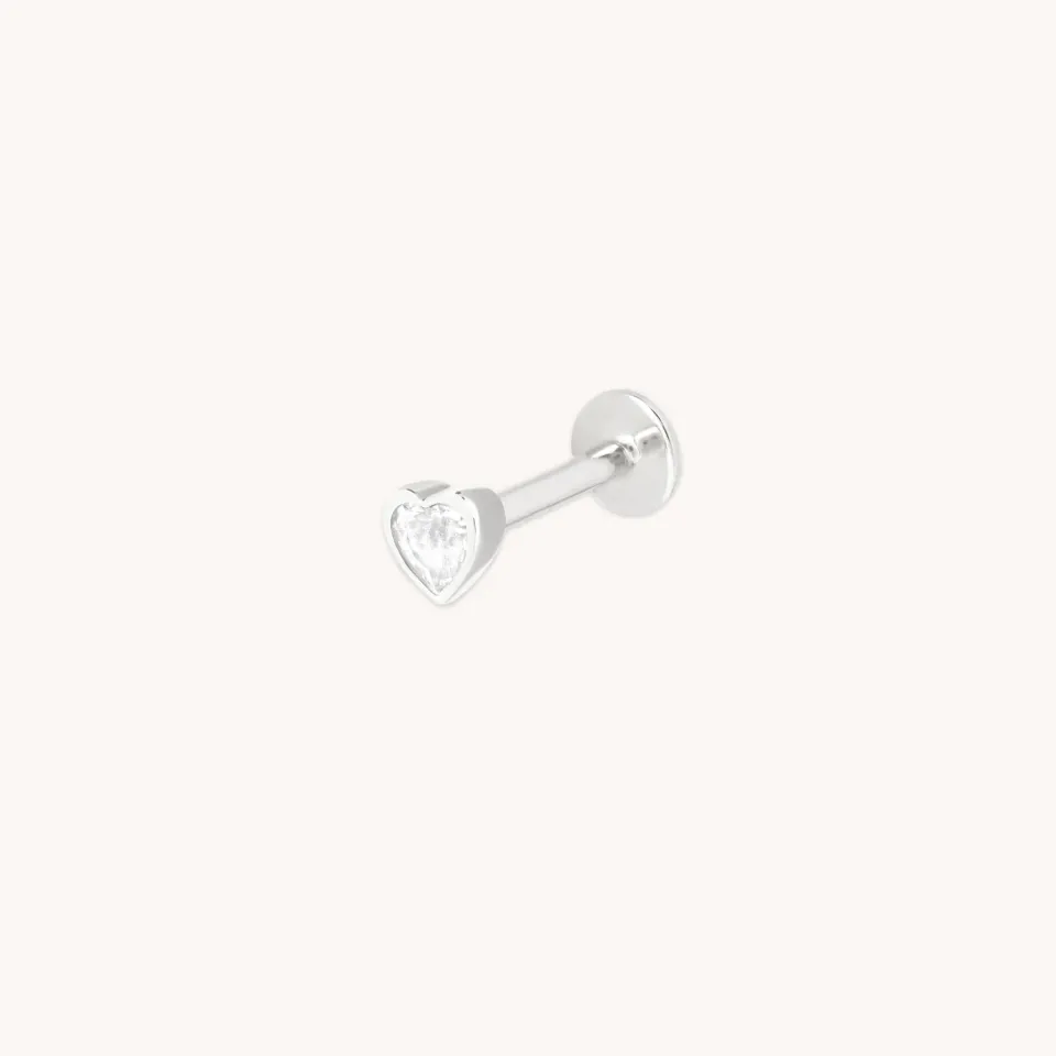 Astrid & Miyu White Topaz Heart piercing or blanc massif
