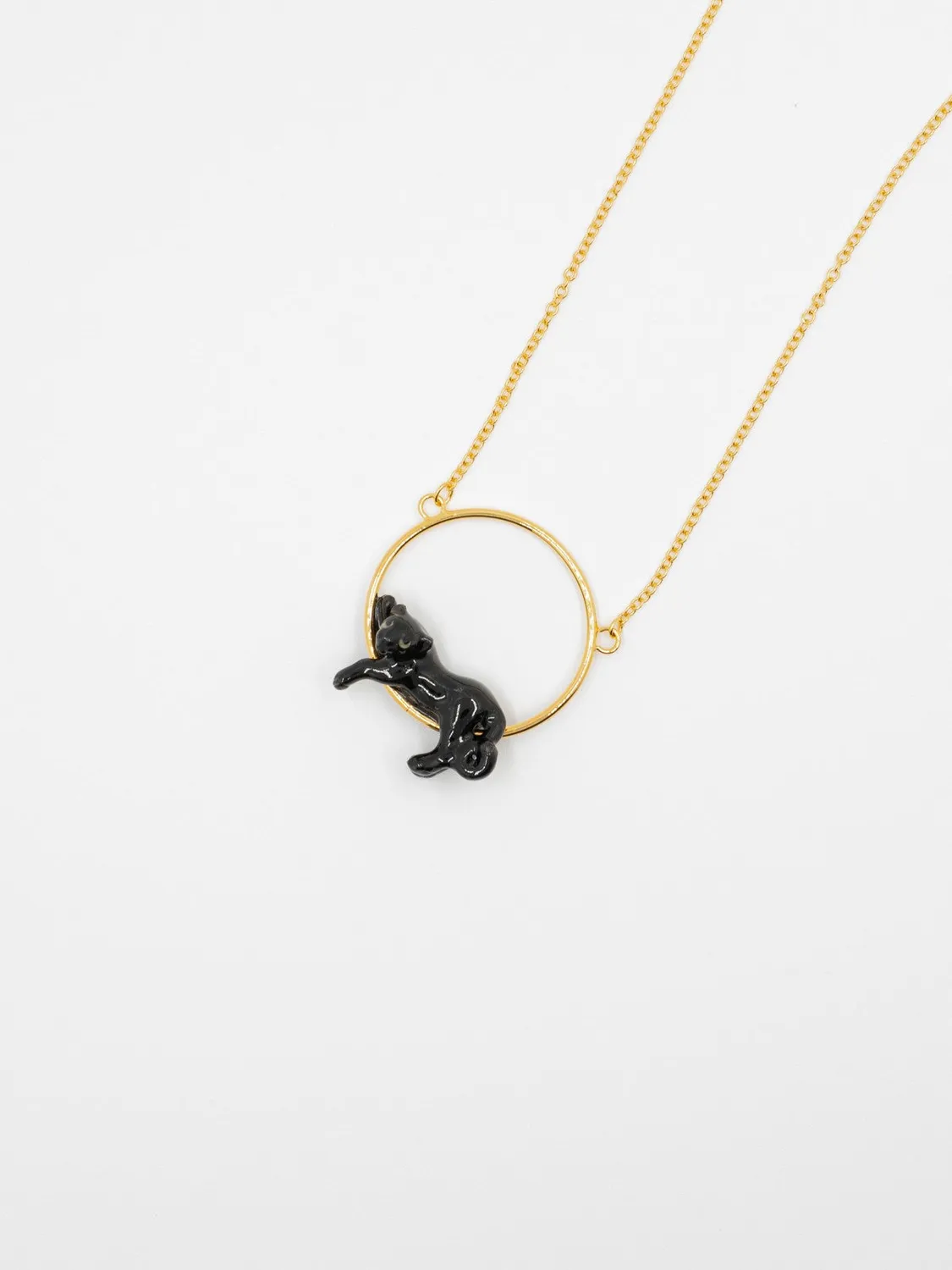 Nach Bijoux Panthère Noire collier rond porcelaine 50 cm