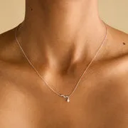 Astrid & Miyu Marquise Drop collier diamant or blanc