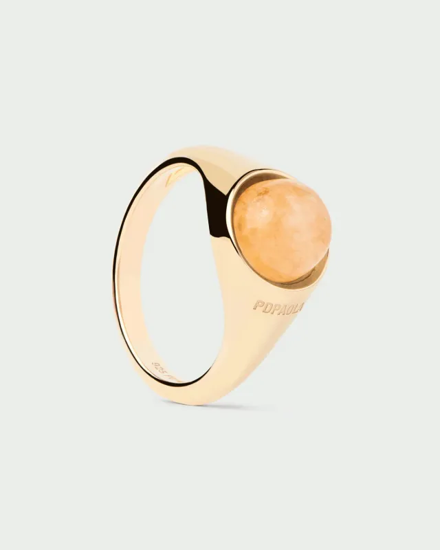 PDPAOLA Moon bague aventurine jaune 8 mm