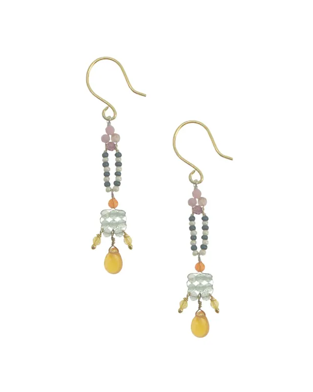 Le Fourbi de Capucine Z19 boucles d'oreilles cornaline 4,9 cm