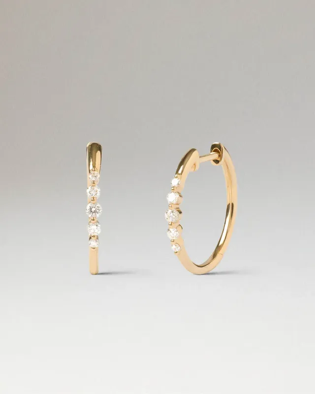 PDPAOLA Vivienne créoles or massif 18 carats diamants