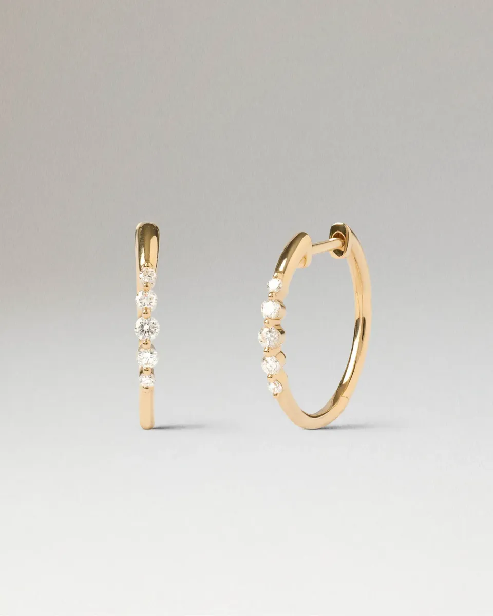 PDPAOLA Vivienne créoles or massif 18 carats diamants