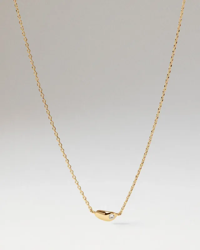 PDPAOLA Delta collier zirconia blanche doré 40-50 cm