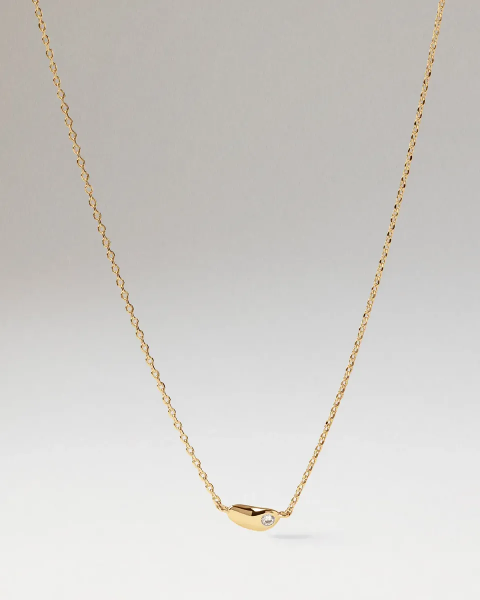 PDPAOLA Delta collier zirconia blanche doré 40-50 cm