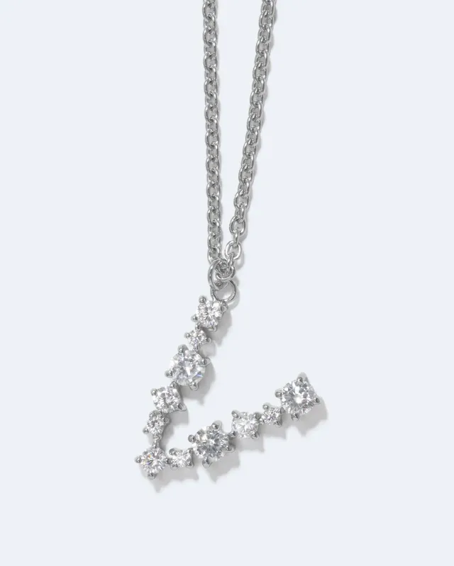 Completedworks Glitchy V pendentif rhodié zirconia