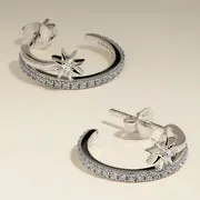 Astrid & Miyu Cosmic Illusion créoles argent strass