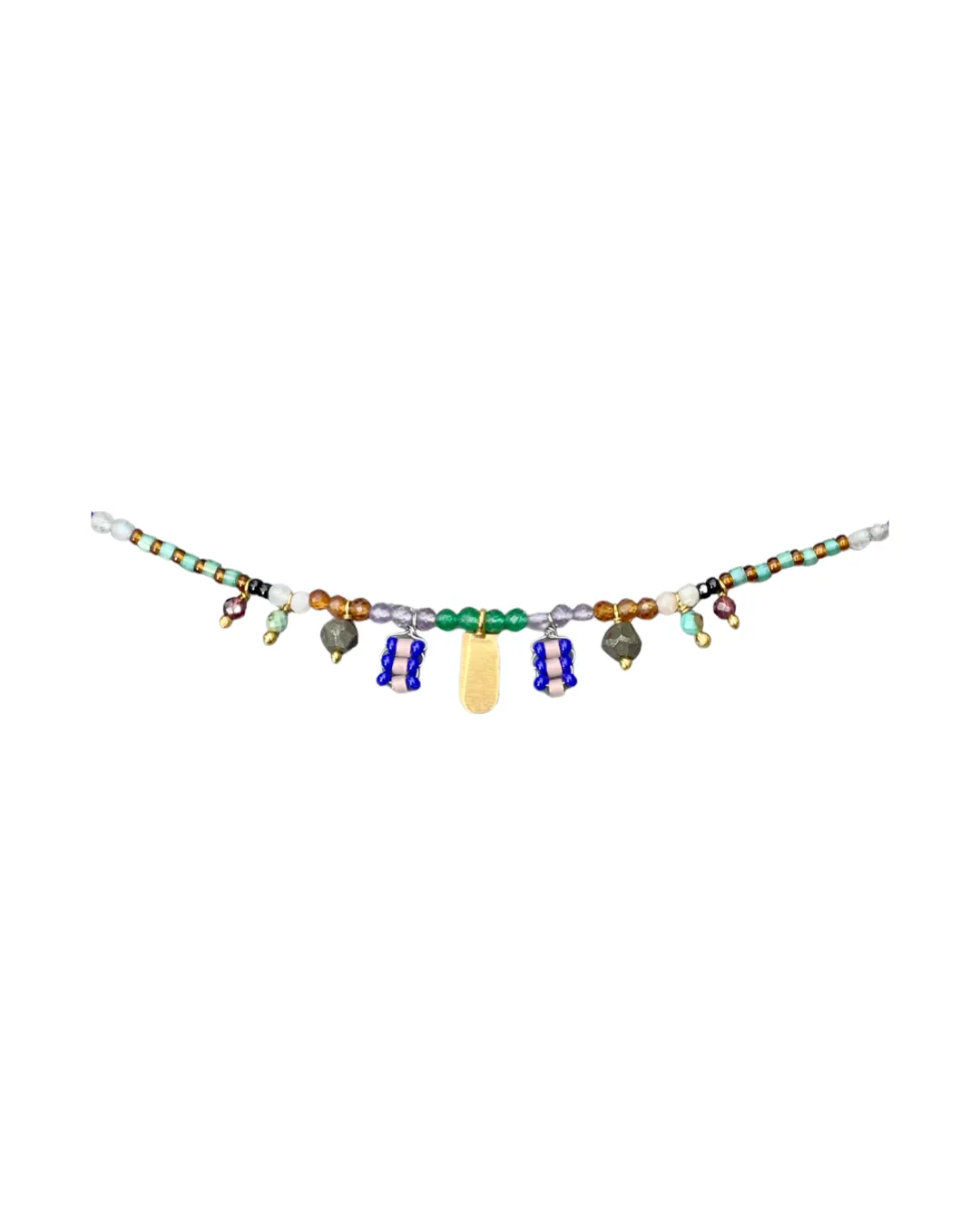 Le Fourbi de Capucine LF87 collier pirite améthyste doré