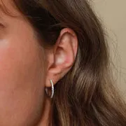 Astrid & Miyu Essential Crystal Medium Hoops créoles argent