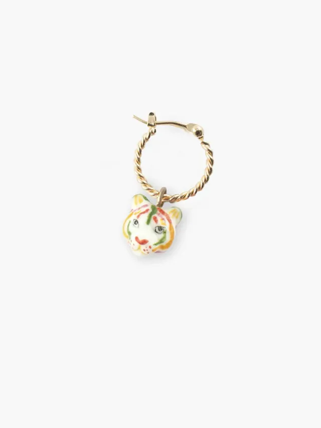 Nach Bijoux Crazy Tiger mini créole boucle d'oreille à l'unité porcelaine