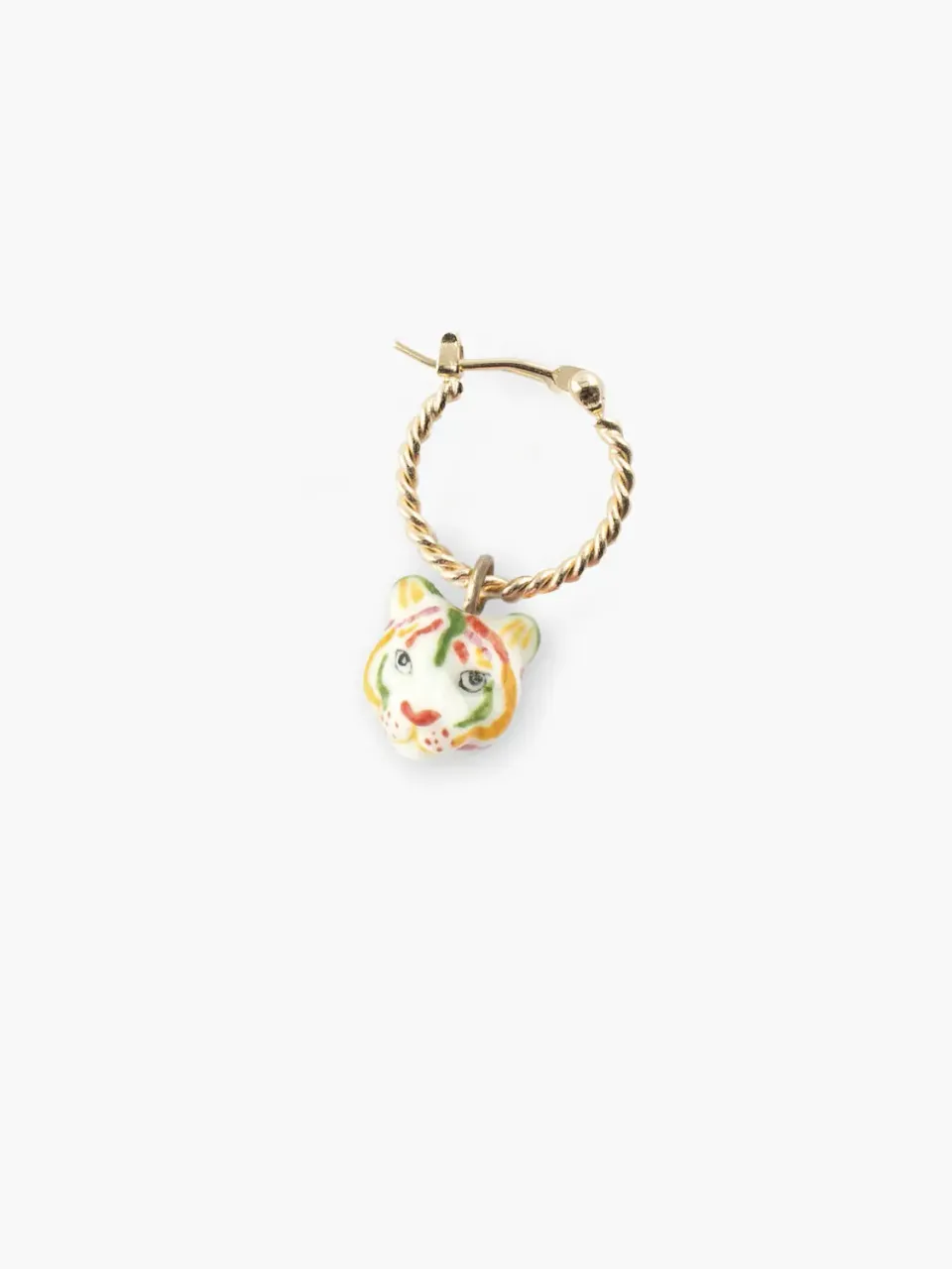 Nach Bijoux Crazy Tiger mini créole boucle d'oreille à l'unité porcelaine
