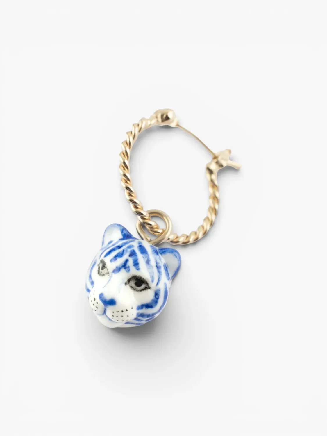 Nach Bijoux tigre bleu mini créole à l'unité