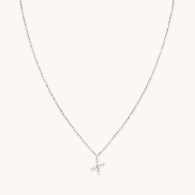 Astrid & Miyu X Initial Pavé collier argent initiale X