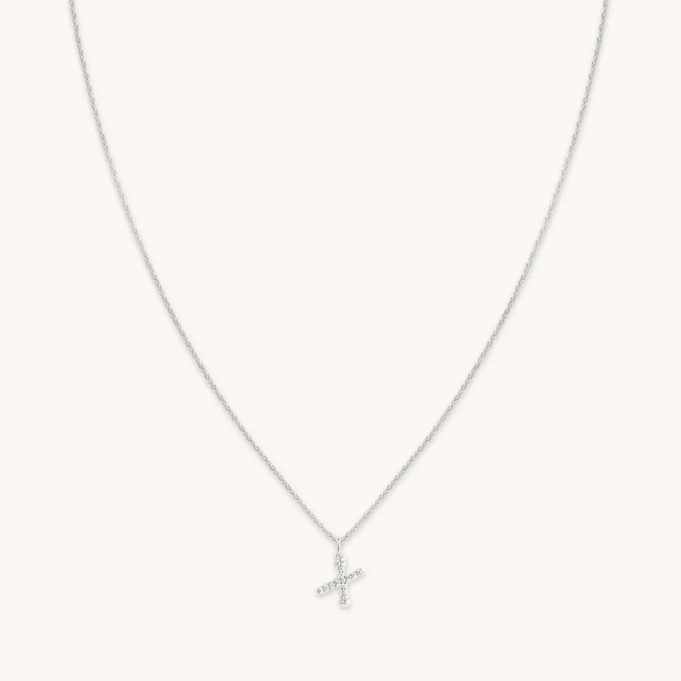 Astrid & Miyu X Initial Pavé collier argent initiale X