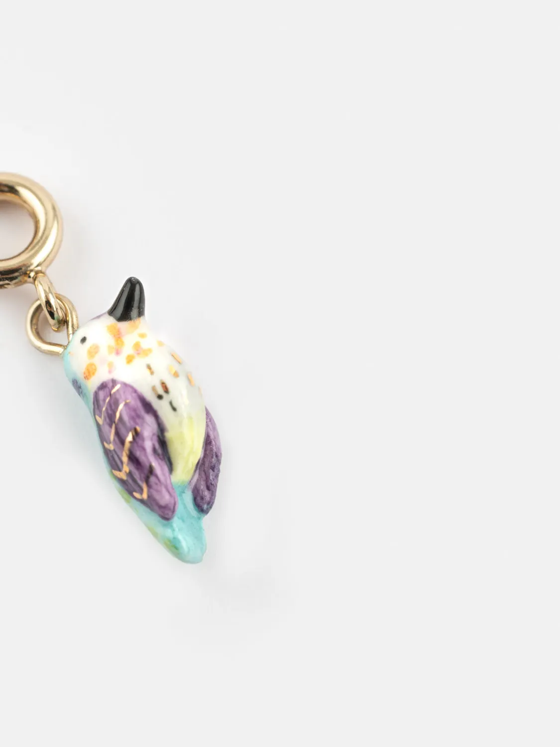 Nach Bijoux Colibri d'Anna charm porcelaine feuille d'or