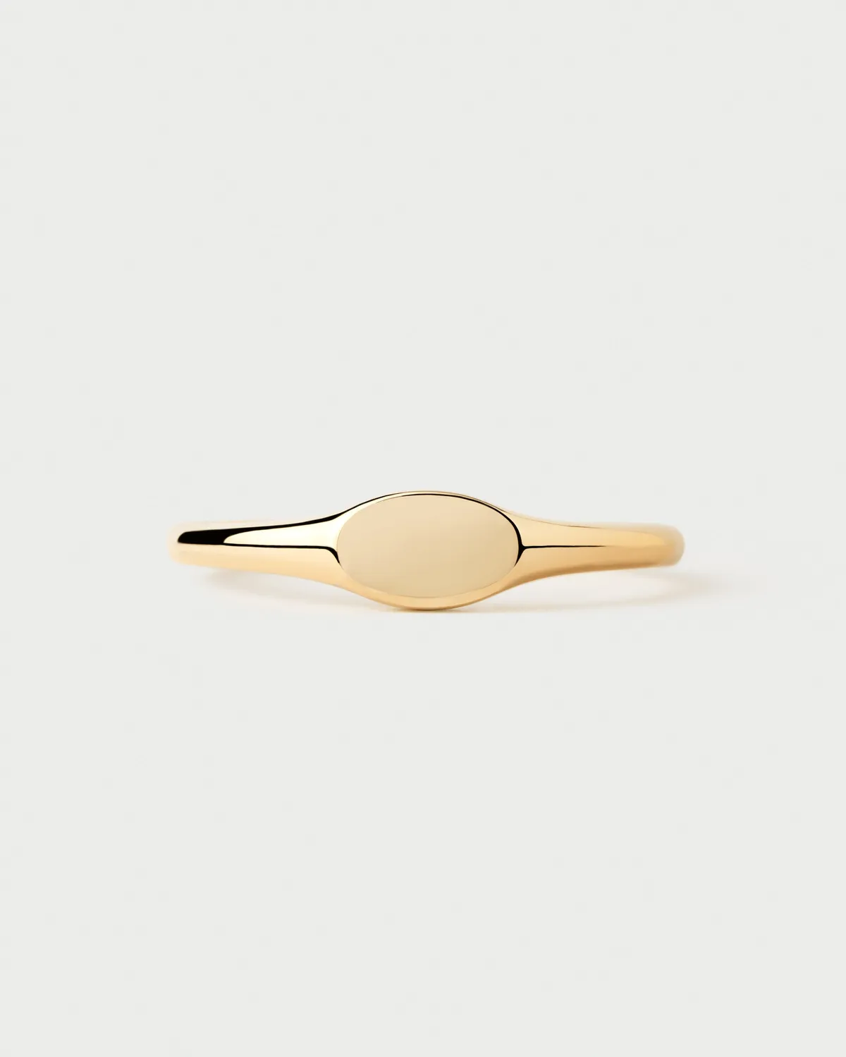 PDPAOLA Oval Mini chevalière sceau dorée sans pierre