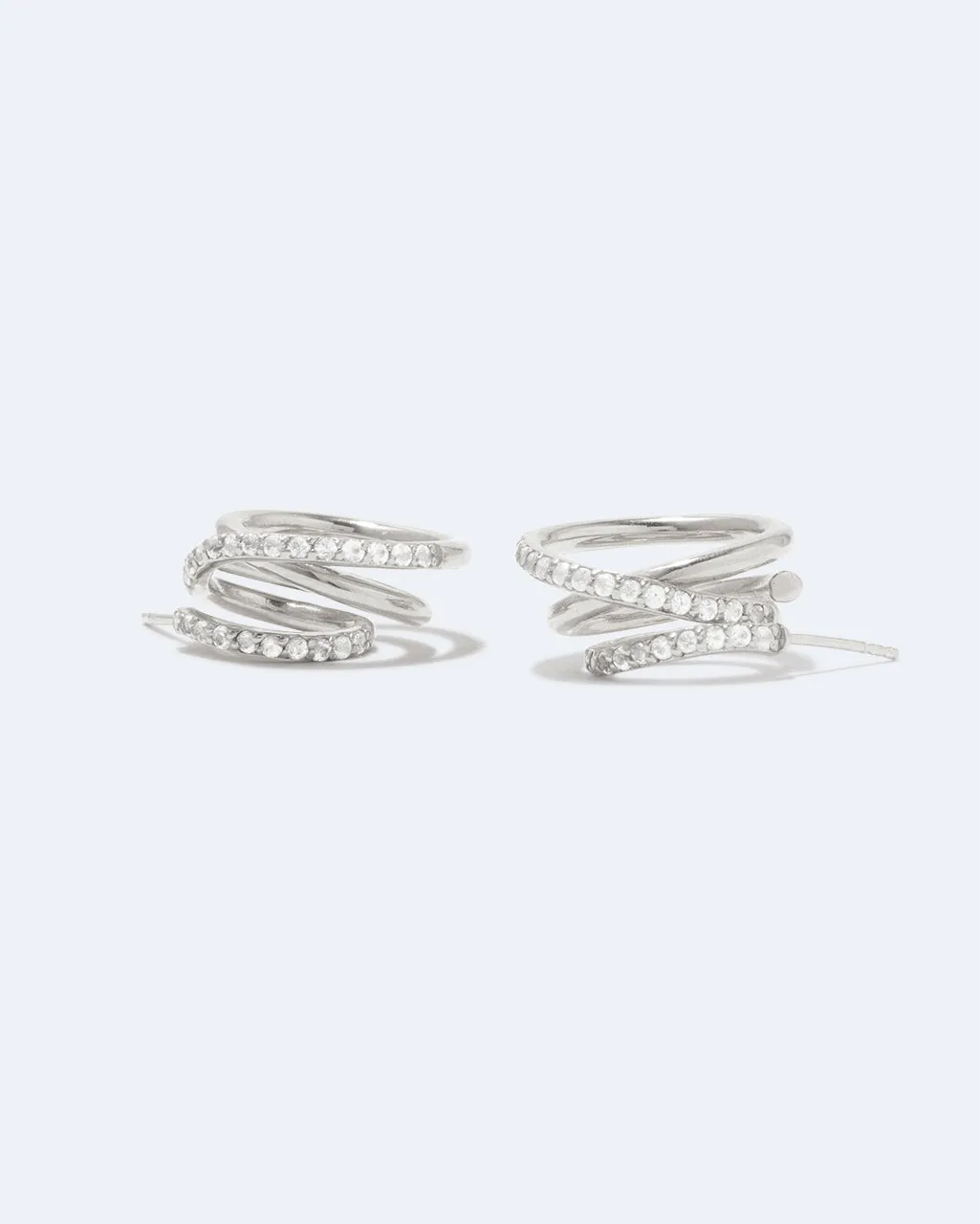 Completedworks Flow White Topaz boucles d’oreilles platine