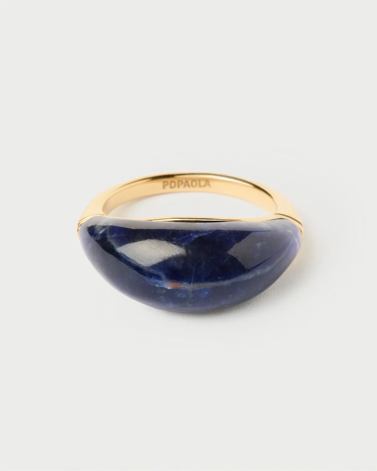 PDPAOLA Cosmos bague sceau sodalite bleue argent doré