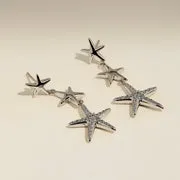 Astrid & Miyu Starfish Drop Studs boucles doreilles argent toile de mer