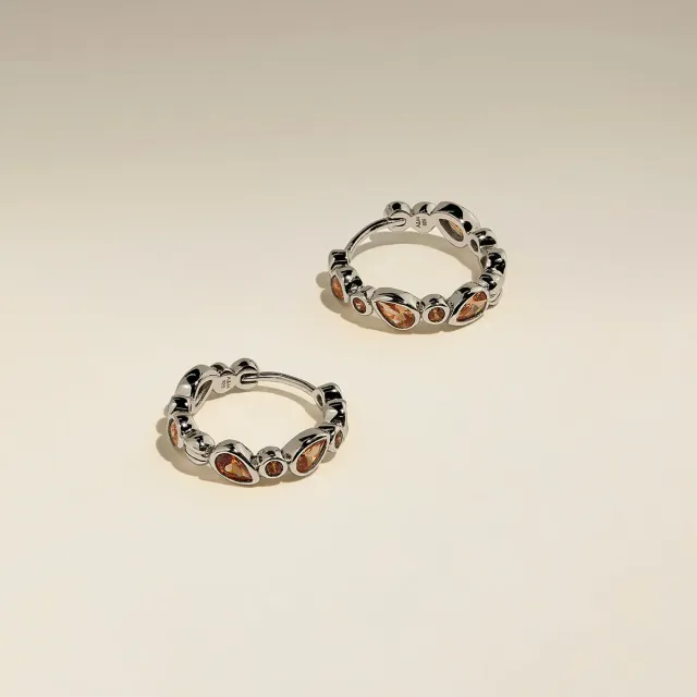 Astrid & Miyu Sunset Pear créoles argent perle