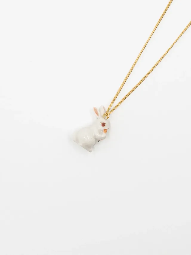 Nach Bijoux Lapin et Carotte collier doré 50 cm