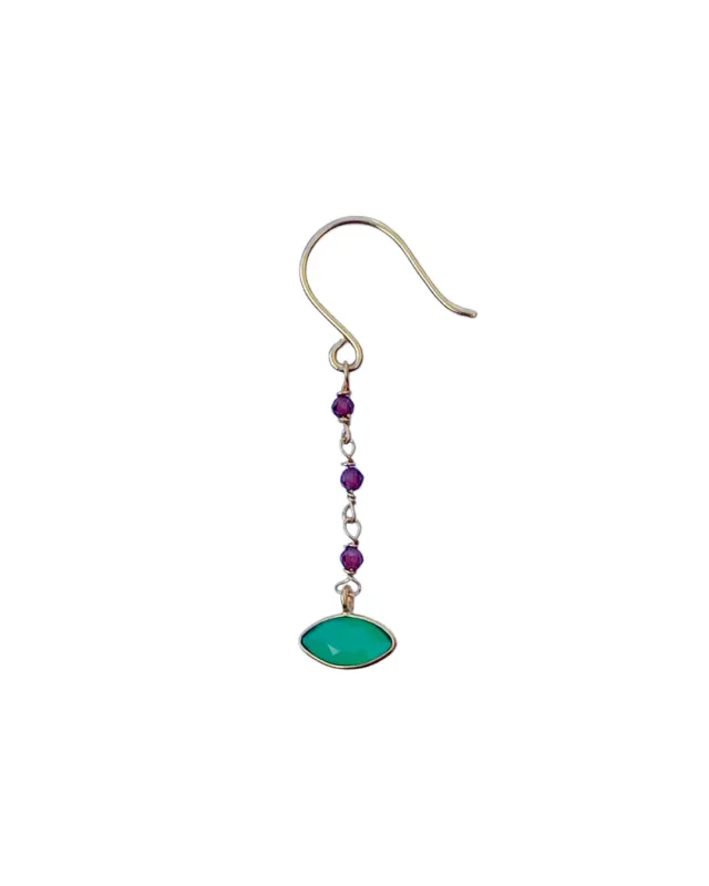 Le Fourbi de Capucine LF112 boucles d'oreilles laiton doré grenat
