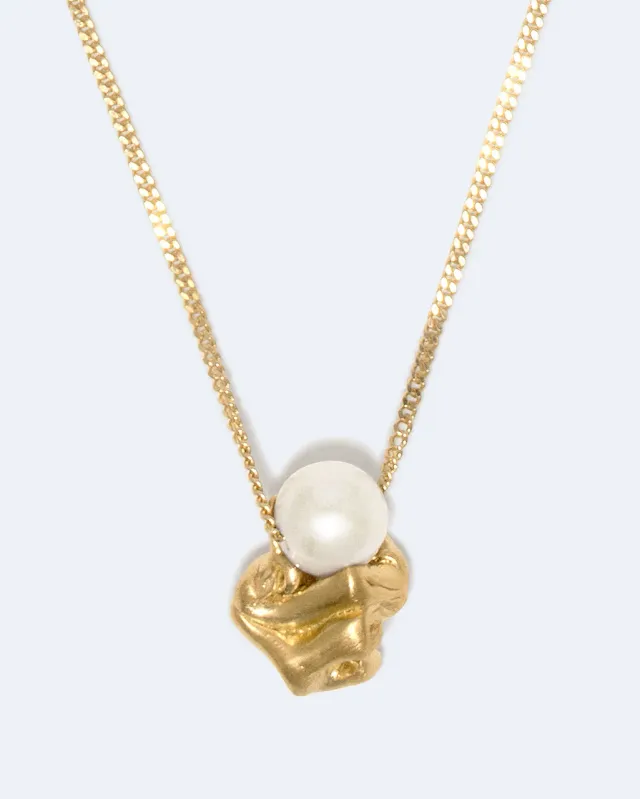 Completedworks Crumple Notsobig collier pendentif perle vermeil