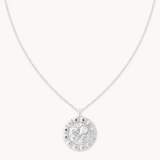 Astrid & Miyu Bold Zodiac Aquarius collier argent Verseau