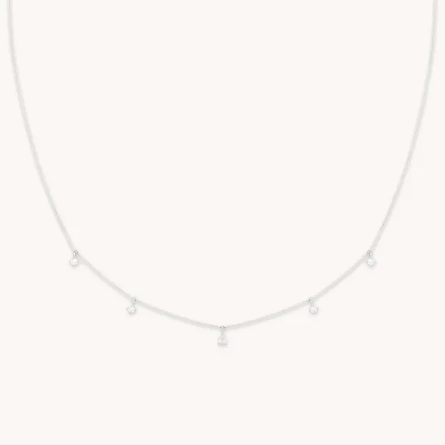 Astrid & Miyu Diamond Charm collier or blanc diamant