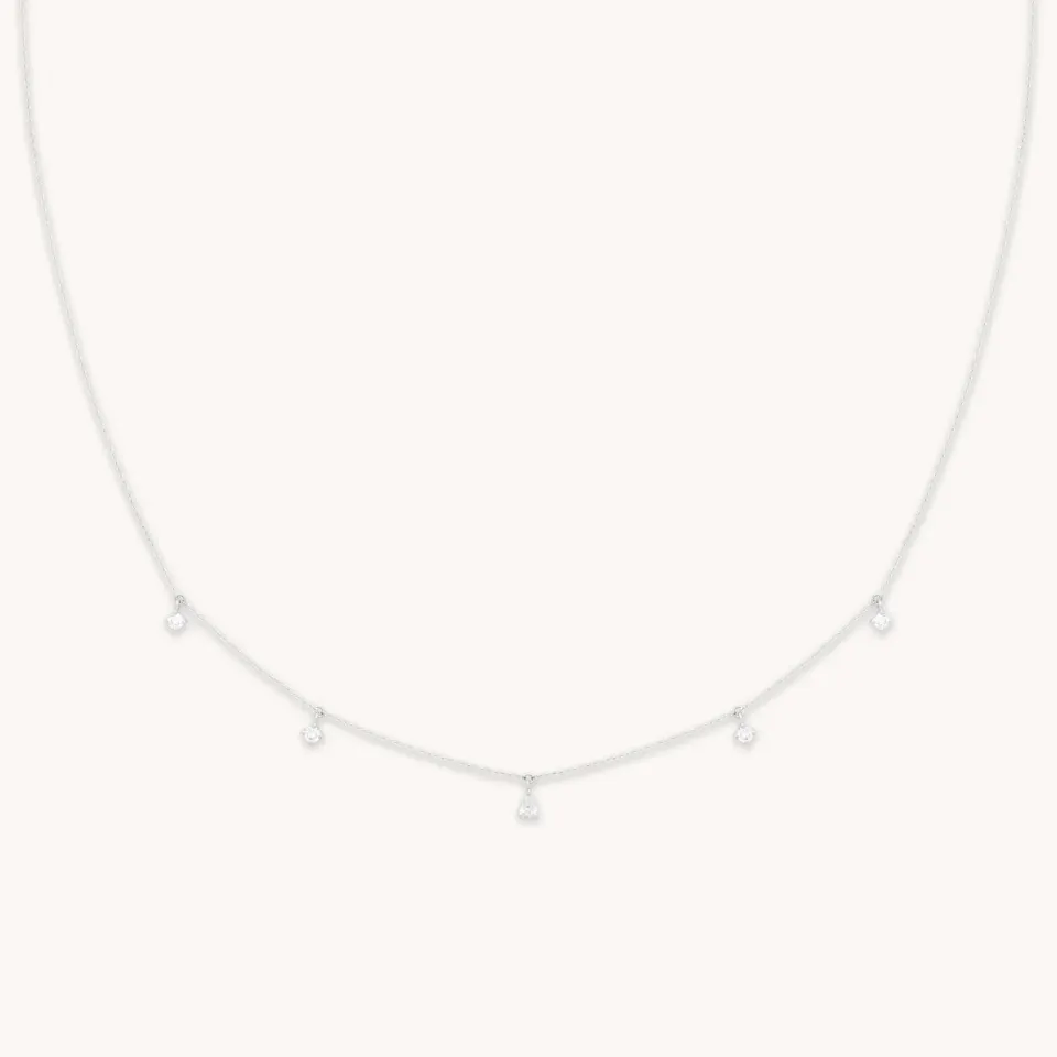 Astrid & Miyu Diamond Charm collier or blanc diamant