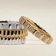 Astrid & Miyu Crystal Ridged bague or cristal