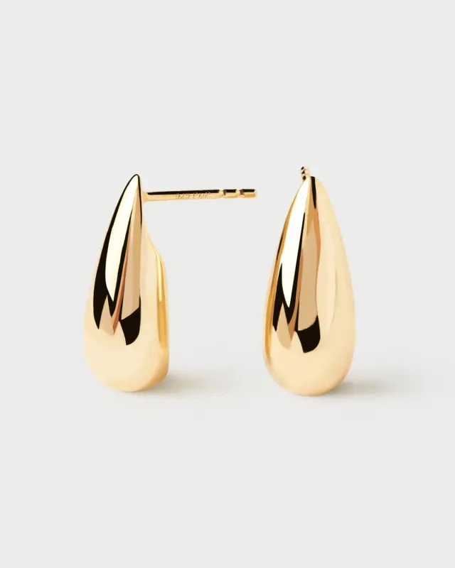 PDPAOLA Large Sugar boucles d'oreilles plaqué or blanc
