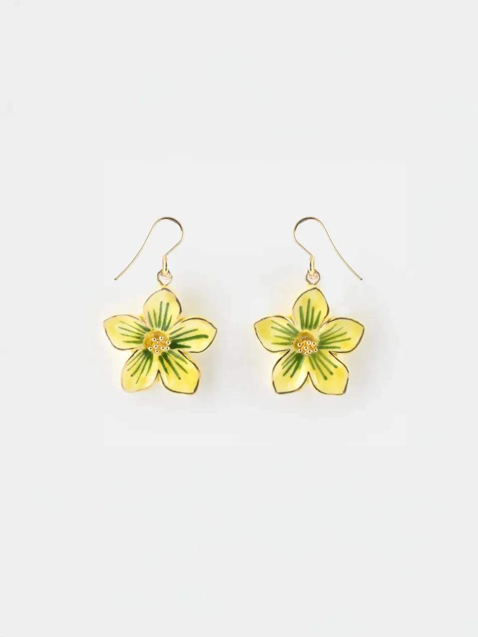 Nach Bijoux Pendantes fleur jaune boucles d'oreilles porcelaine