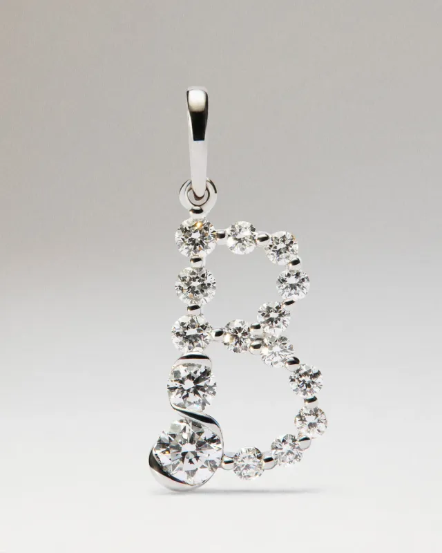 PDPAOLA Initiale pendentif B or blanc diamants 0,378 ct