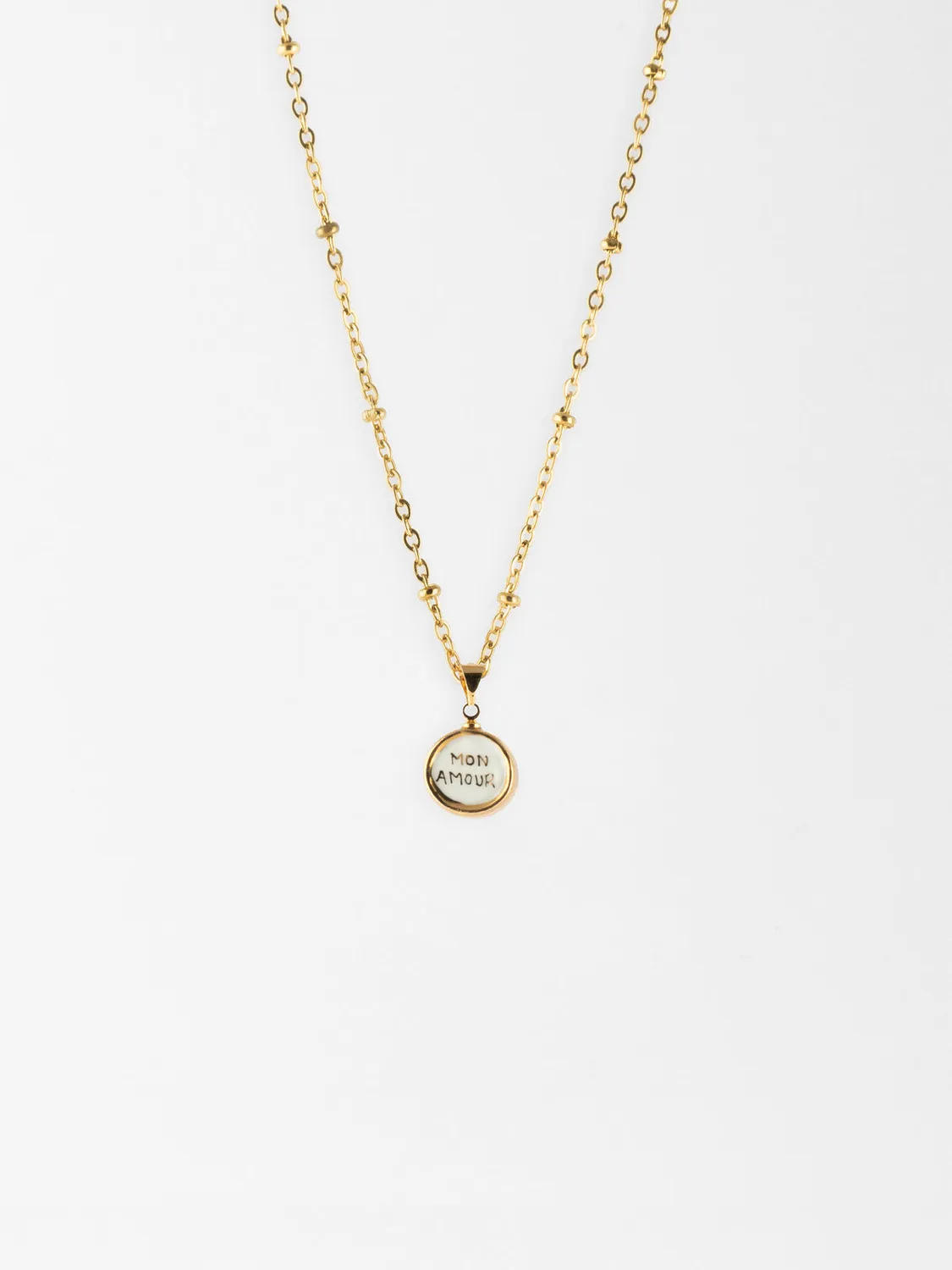 Nach Bijoux Mon Amour collier mots damour perles 46 cm