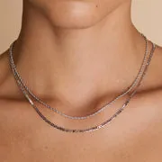 Astrid & Miyu Illusion Double Chain collier argent double
