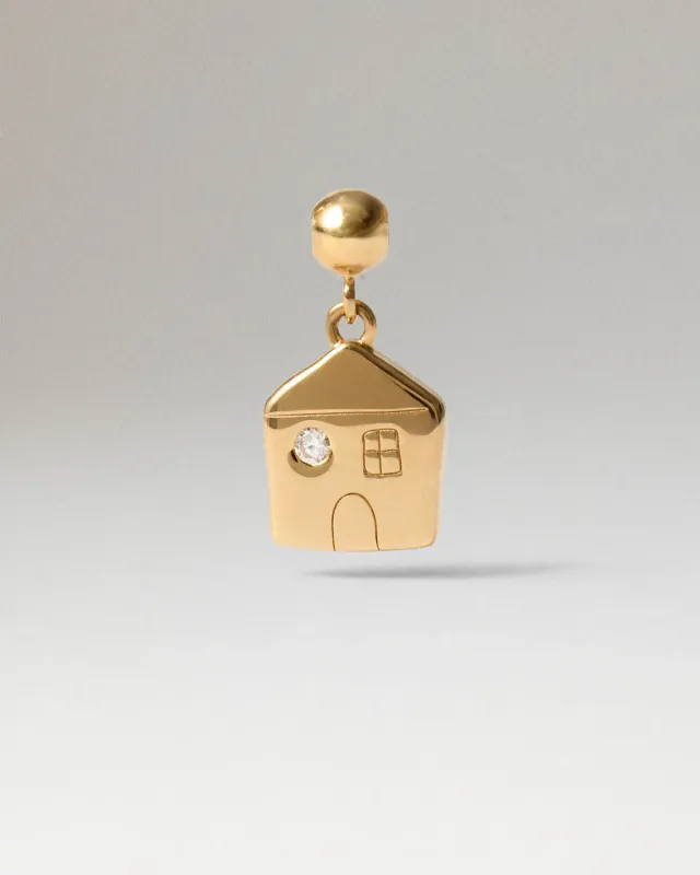PDPAOLA Charms House charm doré zircon blanc