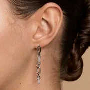 Astrid & Miyu Pavé Chain Link boucles argent éclat