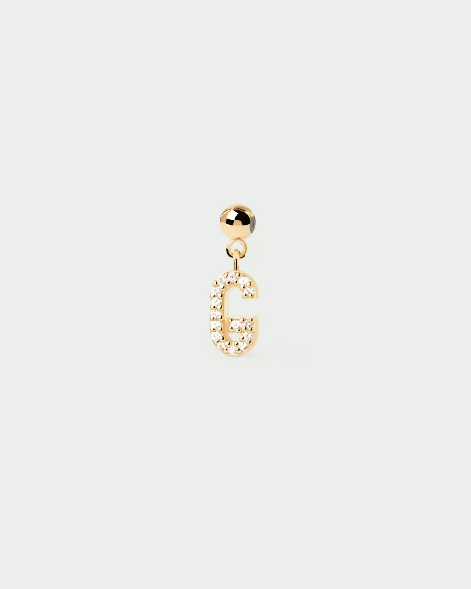 PDPAOLA Letter G charm lettre G zirconia blanc
