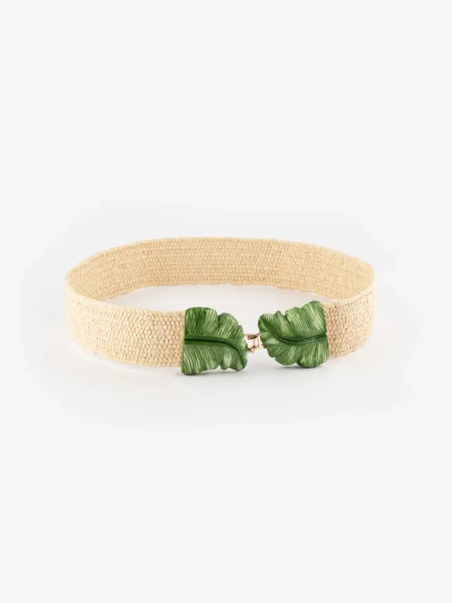 Nach Bijoux Vibration ceinture élastiquée raphia 4 cm S/M