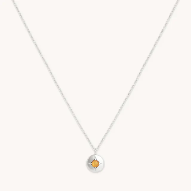Astrid & Miyu November Citrine collier or blanc citrine