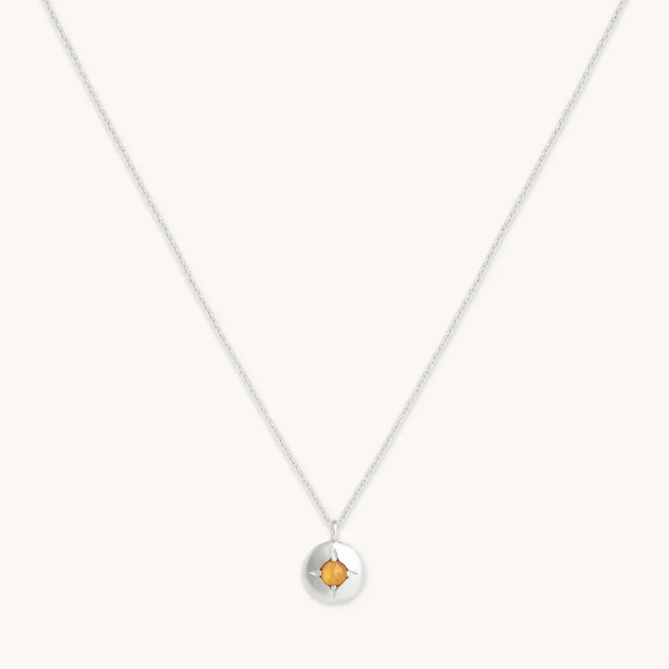Astrid & Miyu November Citrine collier or blanc citrine