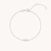 Astrid & Miyu Emerald Charm bracelet or blanc émeraude