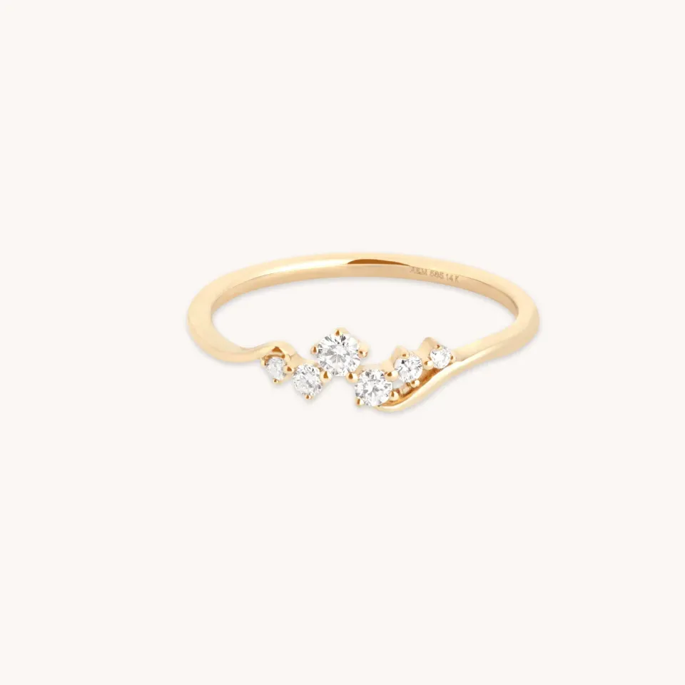 Astrid & Miyu Diamond Cluster bague or massif diamants
