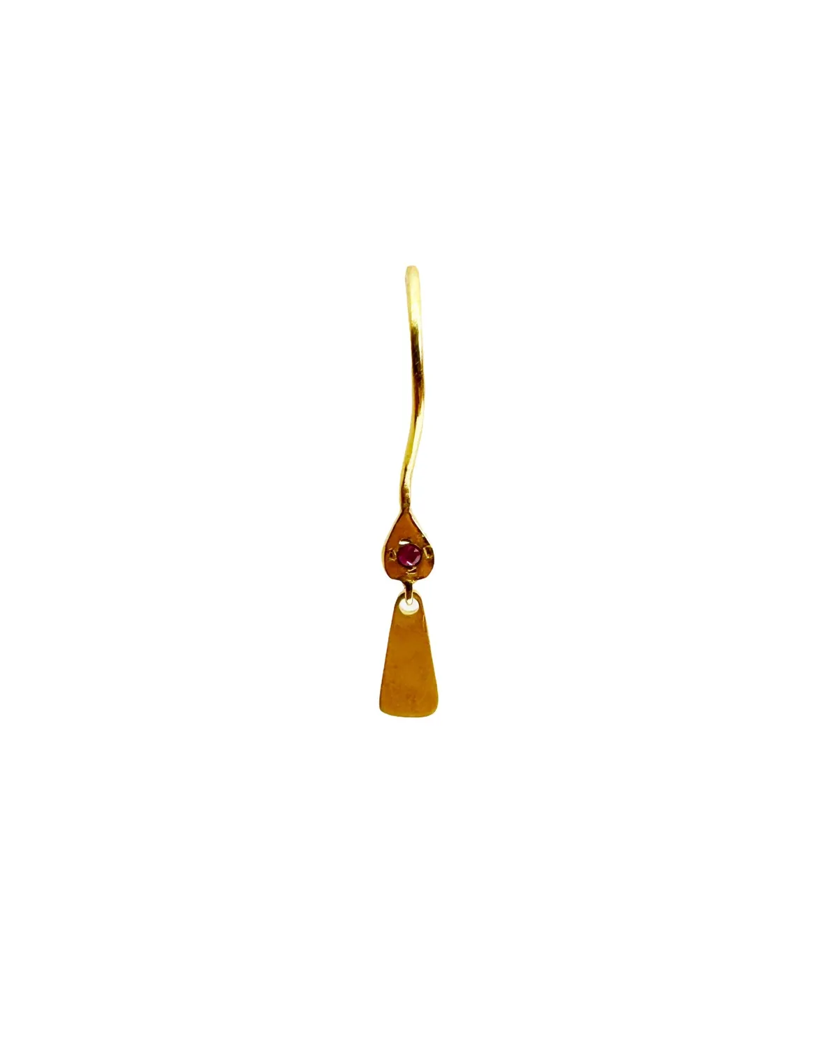 Le Fourbi de Capucine N48 boucles d'oreilles rubis laiton doré